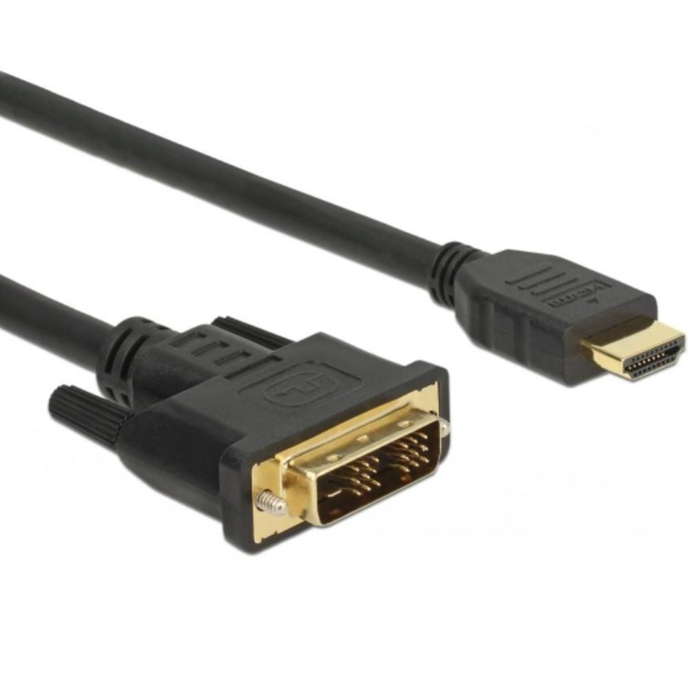 resultaat Dan Zoeken DVI - HDMI kabel - DVI - HDMI Kabel - Zwart, Extra: tot 1920 x 1200 @60 Hz,  Ø7.3 mm, Type: Single Link (18+1 Polig), Aansluiting 1: DVI-D male,  Aansluiting 2: HDMI male, Verguld: Ja, 1.5 meter.