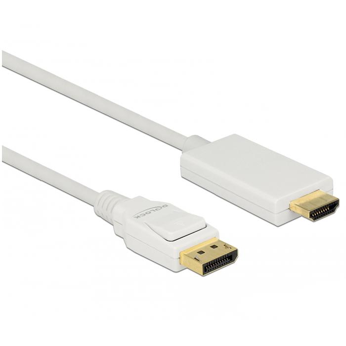DisplayPort naar HDMI kabel - 3 meter - Wit - Delock