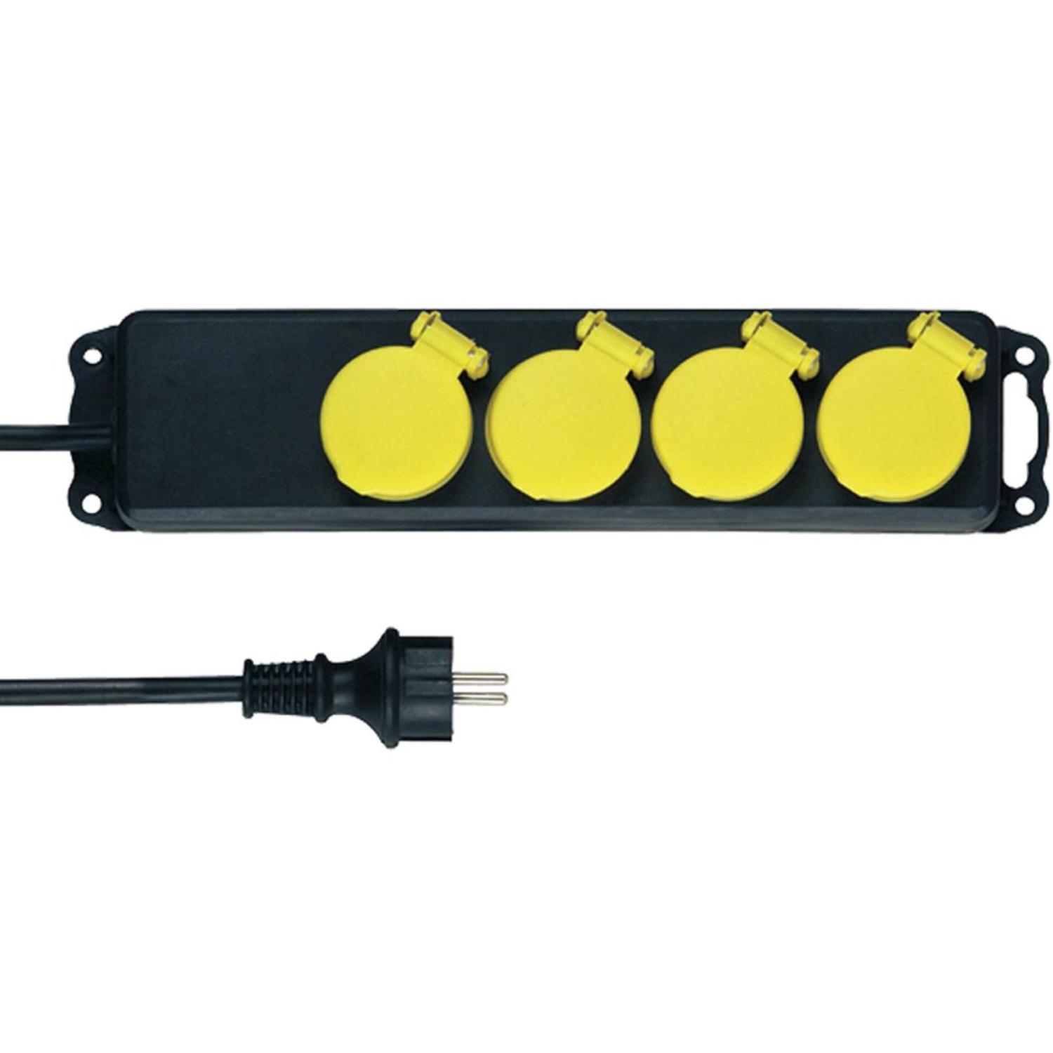 Stekkerdoos BRASQ 4 voudig 5 meter zwart | Q1435988