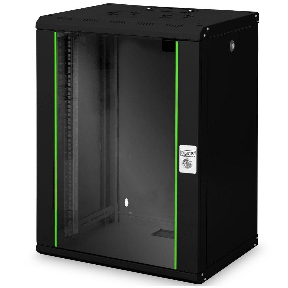 HMF 65707 02 Netwerkkast, Serverkast 19 Inch 7 HE 400 Mm Diepte Glazen Deur Zwart 646951362