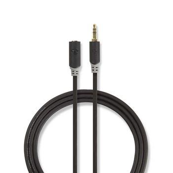Stereo audiokabel 3,5 mm male - 3,5 mm female 3,0 m Antraciet - Nedis