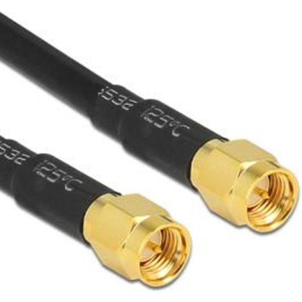 smal Verstoring golf SMA kabel - SMA-antennekabel Connectie A: SMA male Connectie B: SMA male  Kleur: Zwart Materiaal: PVC Lengte: 1 m Conductormateriaal: Koper Diameter:  2,8 mm