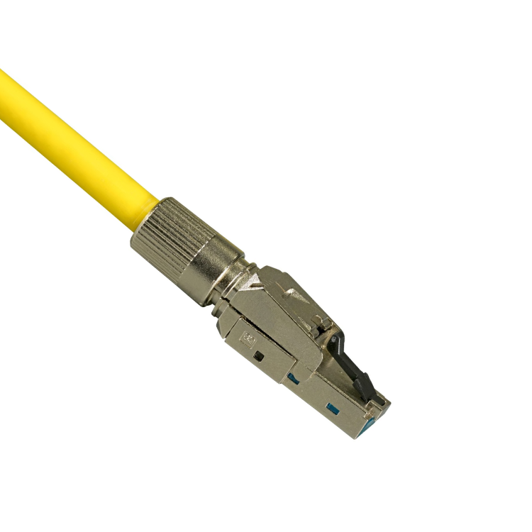 8 x RJ45-stekker CAT 7, gereedschapsloze netwerkstekker voor ethernet, installatiekabel en netwerkkabel, Gigabit compatibel, STP afgeschermd, 10 Gbit/s, vergulde contacten
