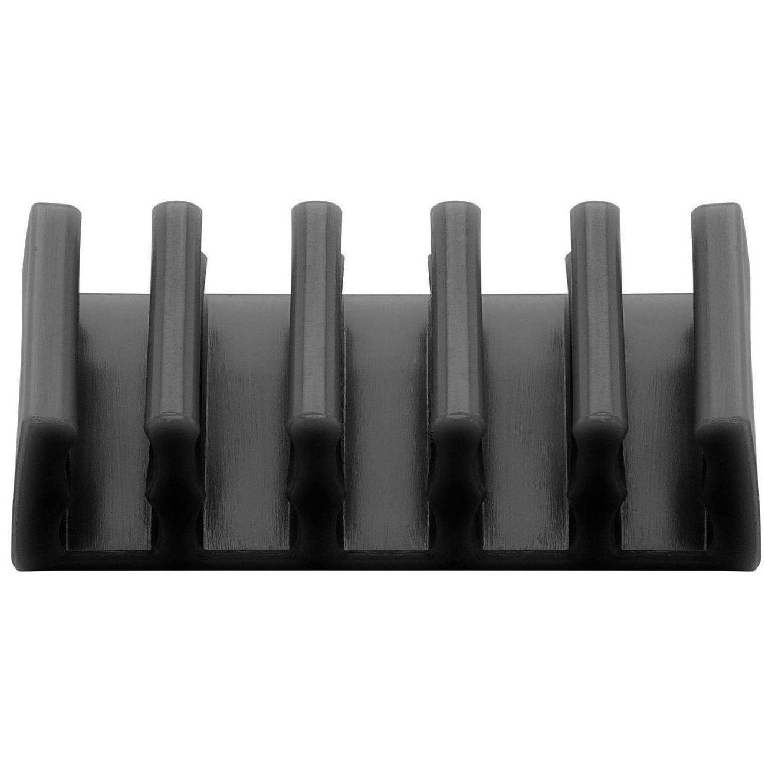 5-slot cable management, black 2-piece set for organising and attaching - Goobay
