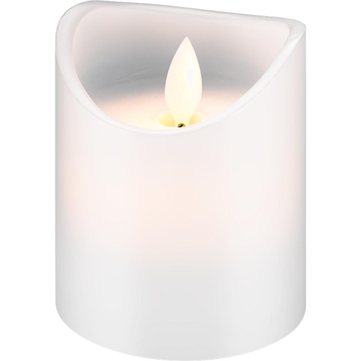 LED white real wax candle, 7.5 x 10 cm beautiful and safe lighting sol