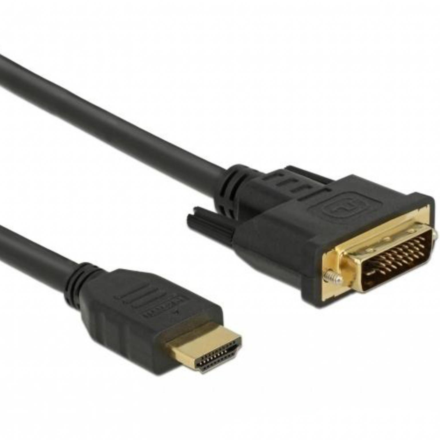 Van Dvi Naar Hdmi DVI-D naar HDMI kabel - Versie: Dual link (24+1 polig), Aansluiting 1: DVI-D  male, Aansluiting 2: HDMI male, Verguld: Ja, Lengte: 0.5 meter.