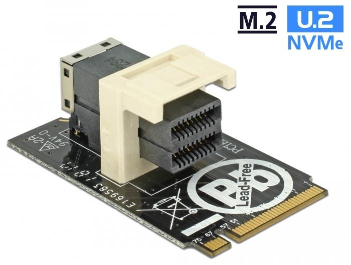 Delock Adapter M.2 Key M > SFF-8643 NVMe horizontaal 2242 - Delock