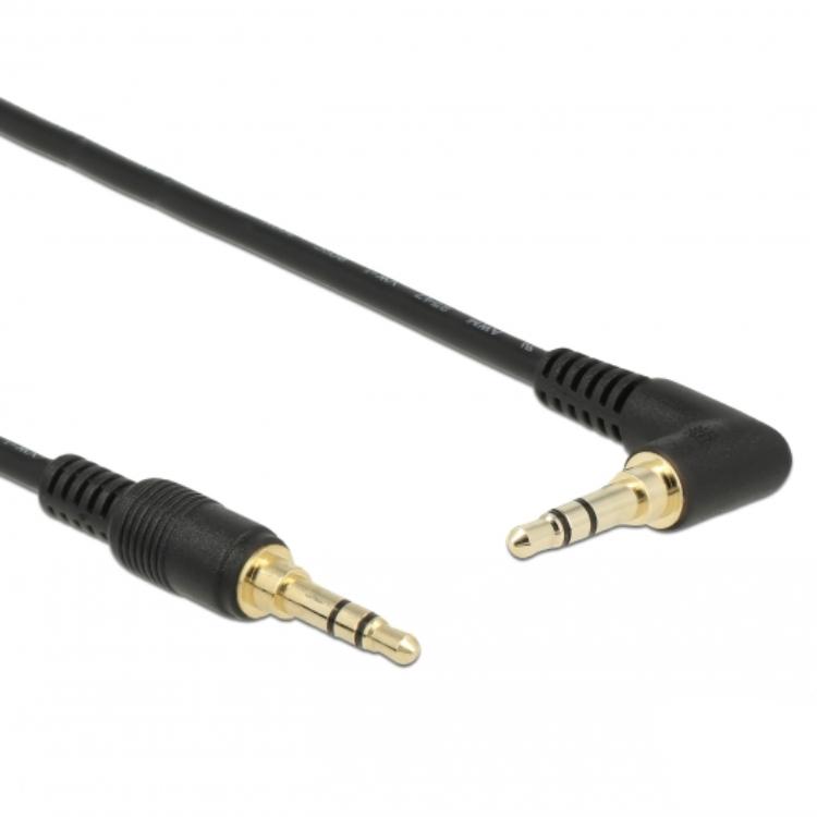 Delock Klinkenkabel 35 Mm 3 Pin Stecker Gewinkelt 1 M Schwa delock kopen in de aanbieding
