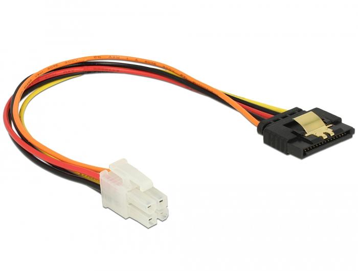 Delock Kabel P4 4-pins Stekker > SATA 15-pins Socket 20 cm - Delock