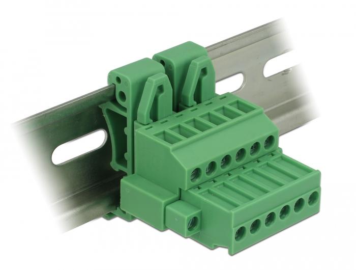 Delock Terminalblock Set Fur Hutschienen 6 Pin Mit Schraubverriegelun delock kopen in de aanbieding