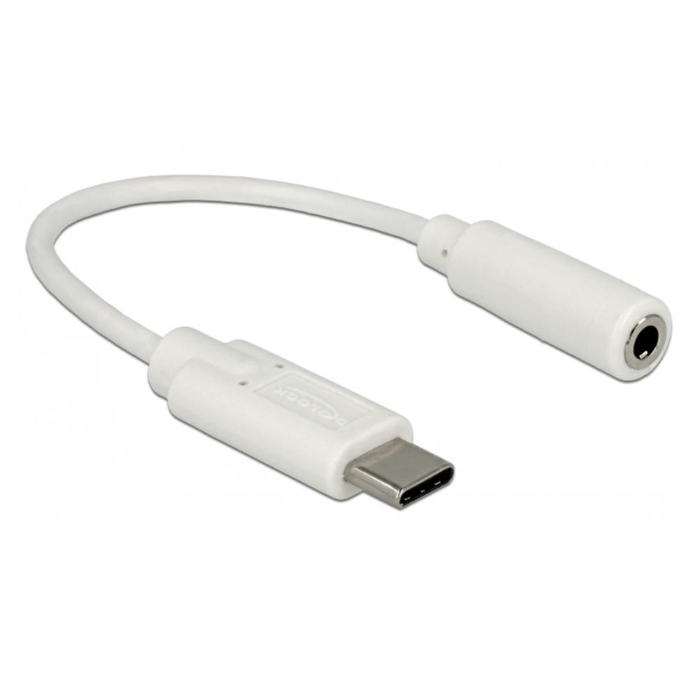USB C naar jack 3.5mm - USB C naar koptelefoon adapter, Type: USB 2.0 en USB Audio Class 1.0, Aansluiting 1: USB C Male, Aansluiting 2: 4-Polig 3.5mm Jack Female, meter.