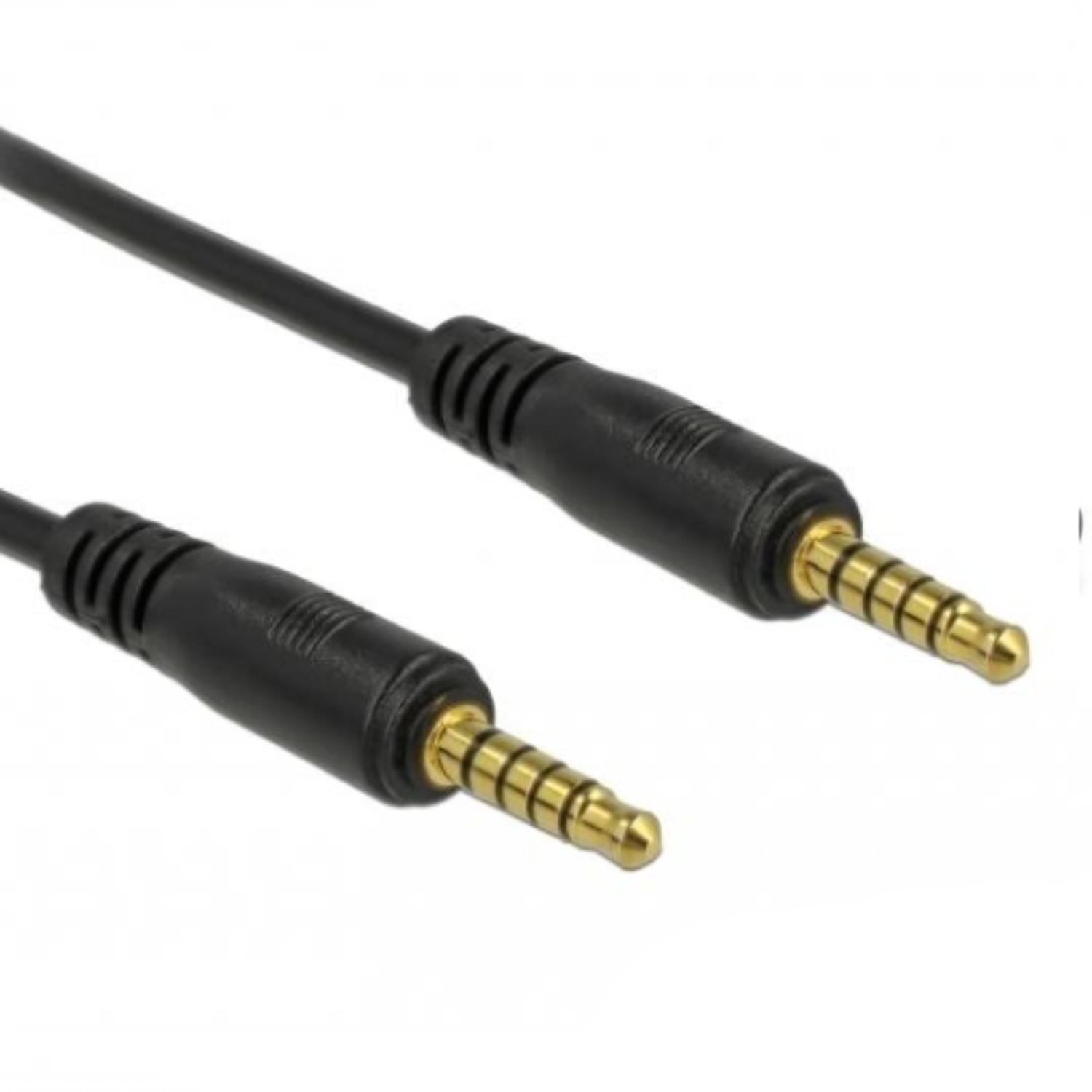 Delock Jackkabel 3,5 mm 5-polig Stekker op Stekker 5 m zwart - Delock