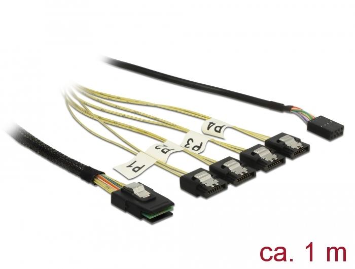 Delock Kabel Mini Sas Sff 8087 4 X Sata 7 Pin Sideband 1 M Metall delock kopen in de aanbieding Delock Kabel Mini Sas Sff 8087 4 X Sata 7 Pin Sideband 1 M Metall delock kopen in de aanbieding