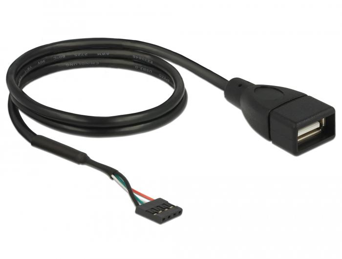Delock Kabel USB 2.0 Intern Stekker naar 1 x USB 2.0 Type-A Aansluiting 60 cm - Delock