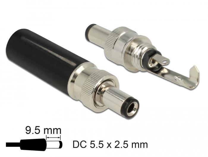 Delock-connector DC 5,5 x 2,5 mm met lengte 9,5 mm holle connector - Delock