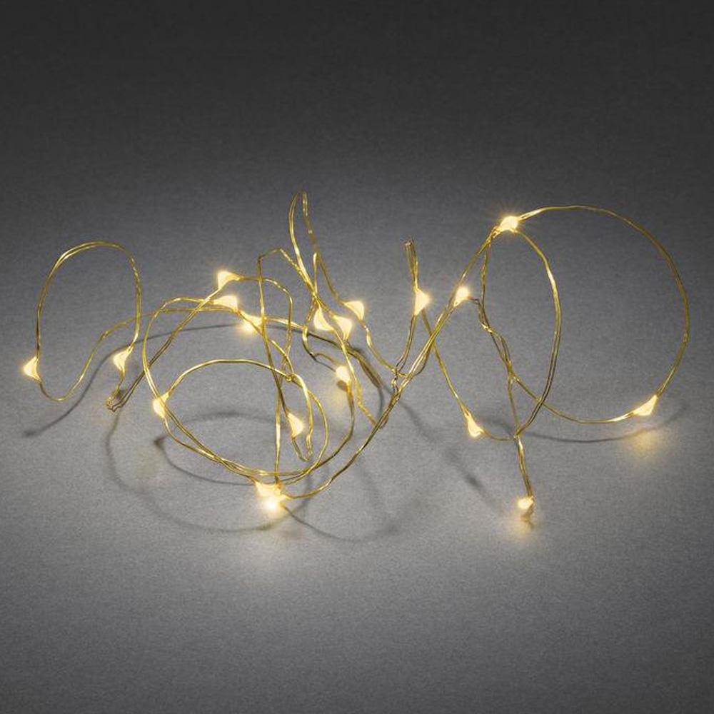 Draadverlichting - led kerstverlichting binnen - 40 lampjes - 3.9 meter - extra warm wit - 3x AA