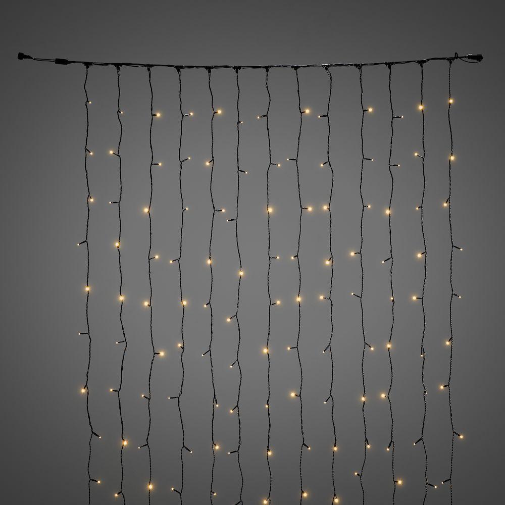 Lichtgordijn - led kerstverlichting buiten en binnen - 208 lampjes - 1 meter - extra warm wit