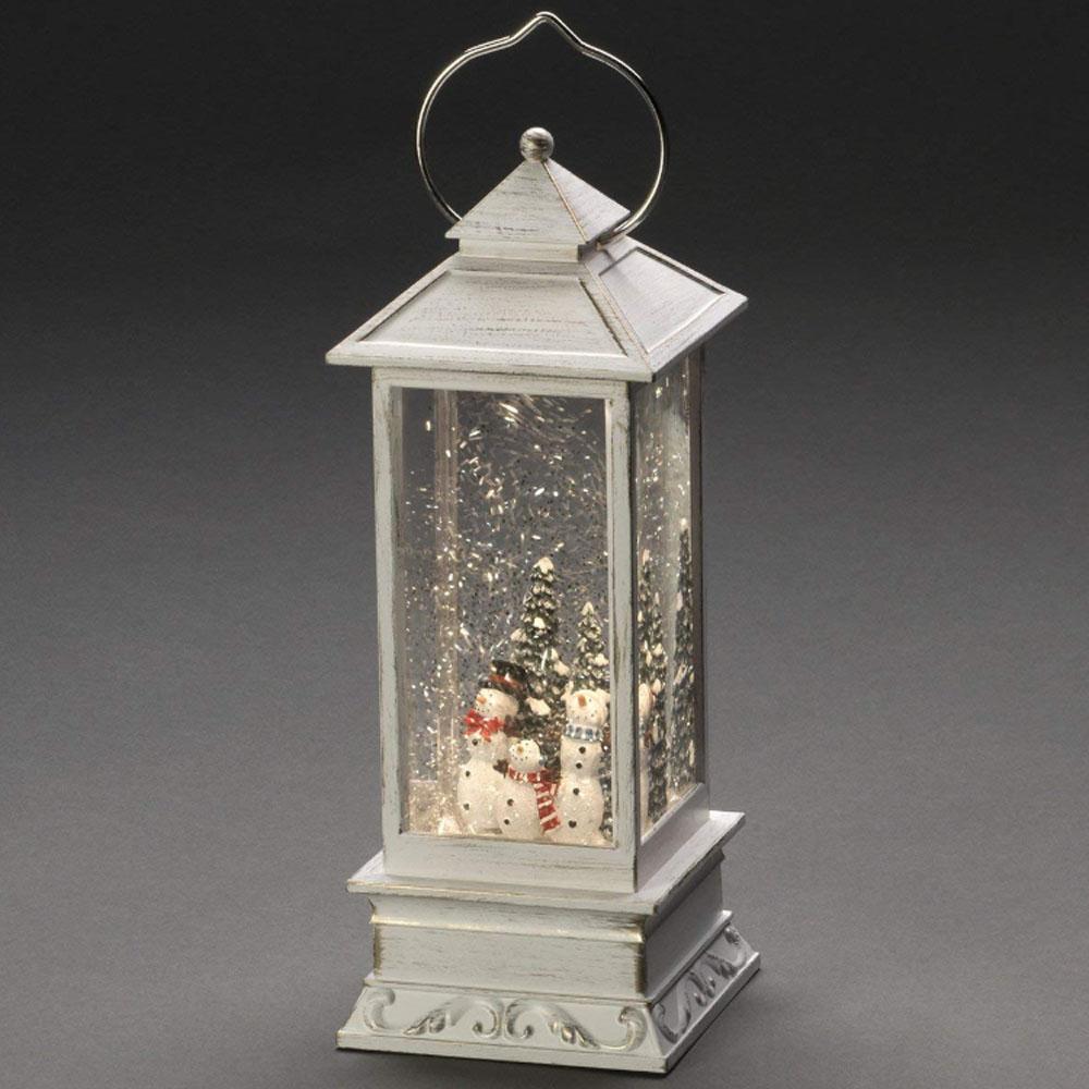 Kerstlantaarn - led kerstverlichting binnen - 1 lampje - 27.5 x 10.5 cm - warm wit - 3x C