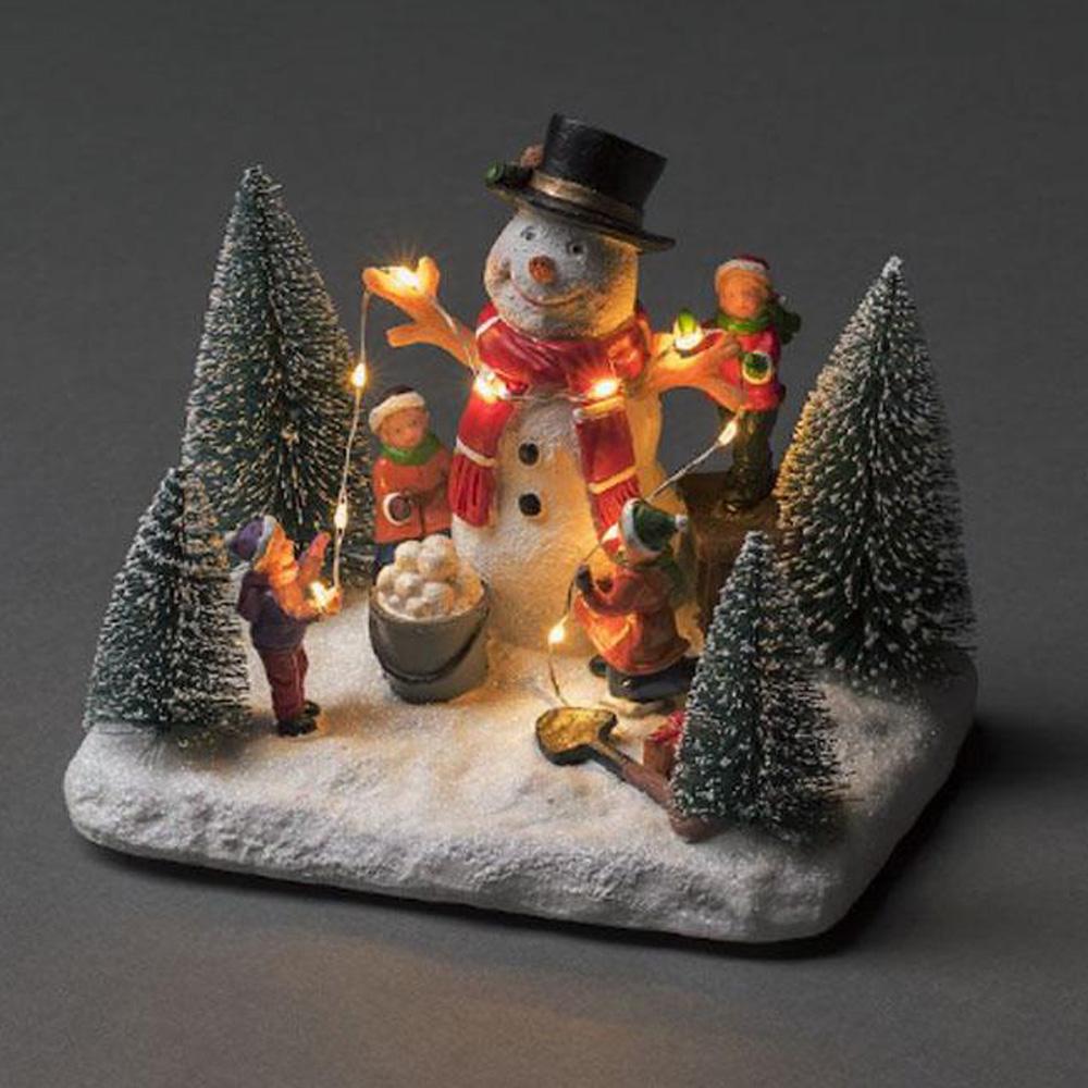 Led kersthuisje - 10 lampjes - 2x AAA batterijen - 16.5 x 13 centimeter - warm wit