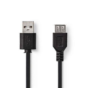 USB 2.0-Kabel A Male - A Female 0,2 m Zwart - Nedis