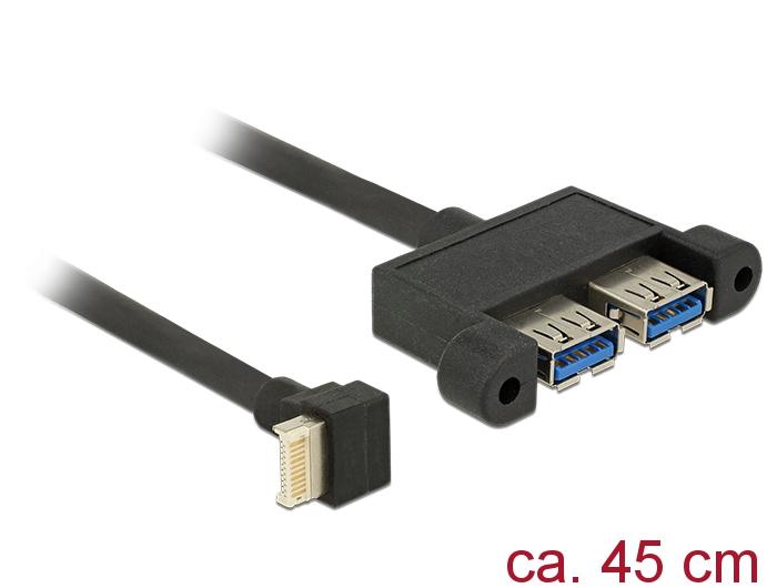 Delock Kabel Usb 31 Gen 2 Key B 20 Pin Stecker 2 X 31 2 Ty delock kopen in de aanbieding