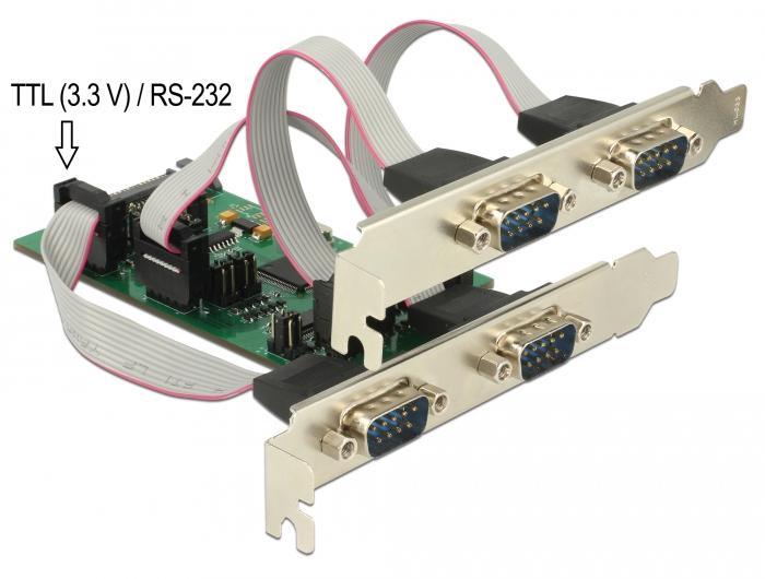 Delock Pci Express Karte 3 X Seriell Rs 232 1 X Ttl 33 V Rs delock kopen in de aanbieding