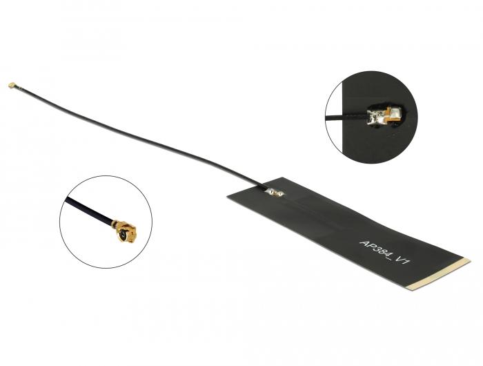 Delock LoRa-antenne 863-928 MHz MHF-aansluiting 1,68 dBi 1,13 15 cm zwart Cl - Delock