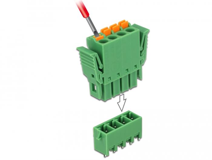 Delock Klemmenblocksatz voor printplaat 4-polig 3,81 mm raster verticaal - Delock