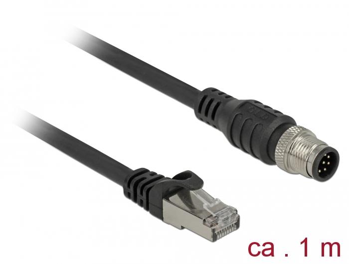 Delock kabel RJ45-stekker naar M12-stekker 8-polig A-gecodeerd Cat.5e - Delock