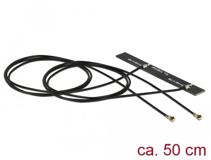 Delock WLAN 802.11 ac/a/h/b/g/n Dubbele Antenne 2 x MHF® 4L Aansluiting 3 5 d - Delock