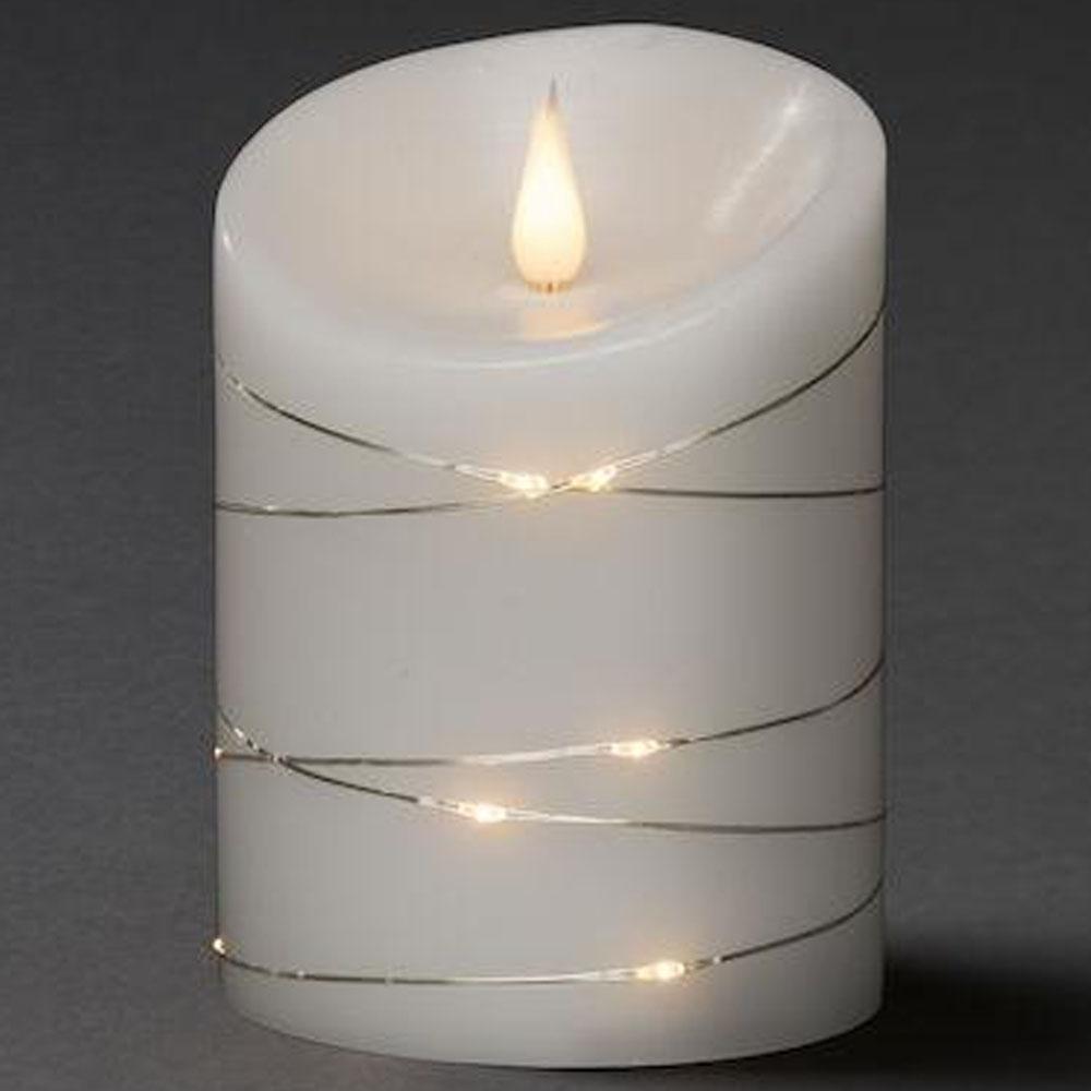 Kaars - led kerstverlichting binnen - 1 lampje - 14 cm - warm wit - 2x C