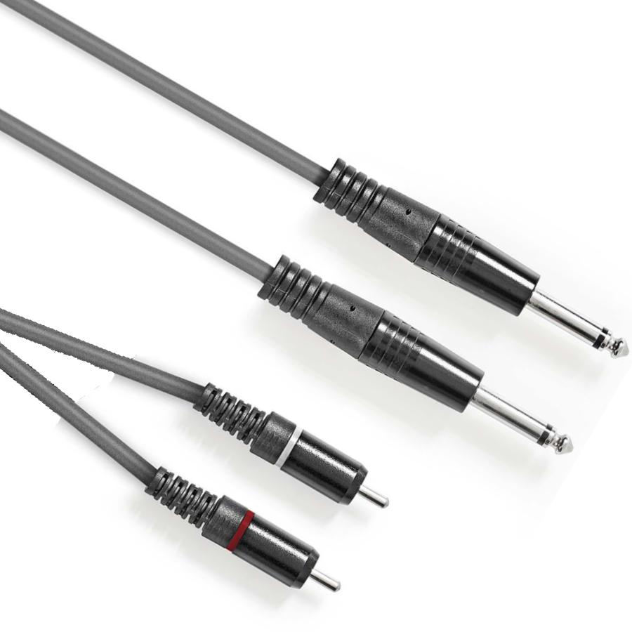 Jack naar tulp kabel - 6.3mm