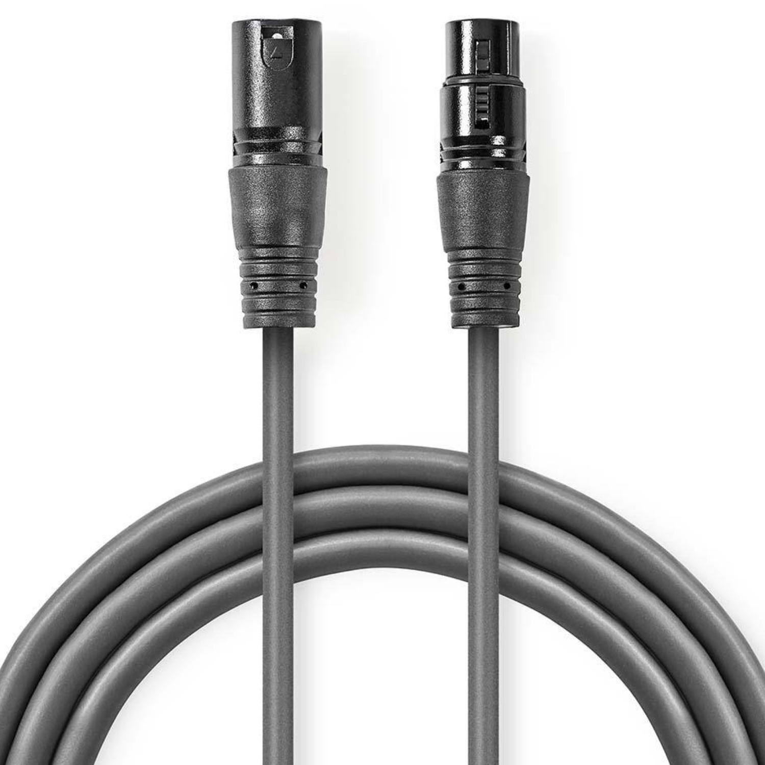 Gebalanceerde XLR-Audiokabel XLR 3-pins male - XLR 3-pins female 1,5 m - Nedis