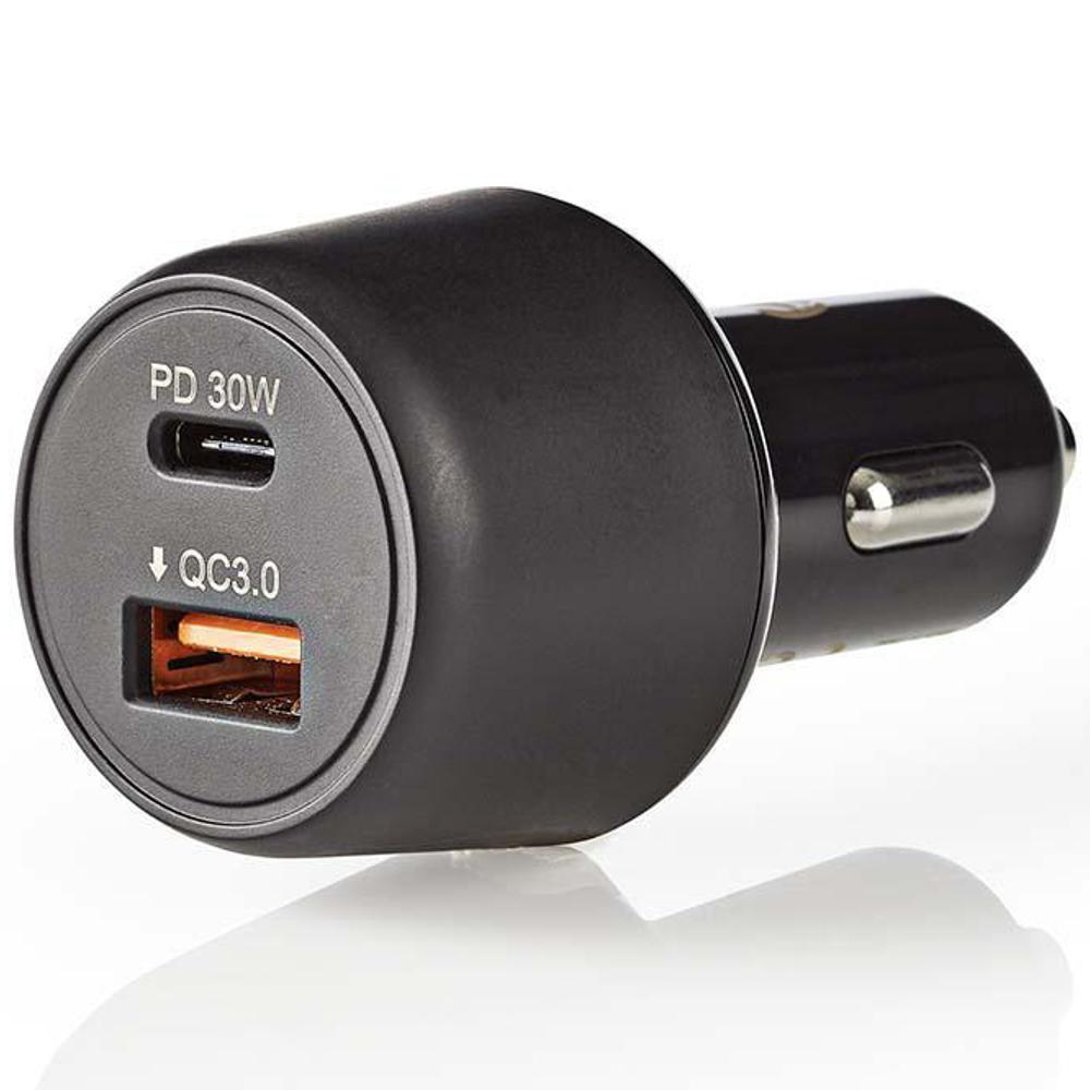 Samengesteld Gevaar Kroniek USB autolader - Versie: 3.0 - SuperSpeed Aansluiting 1:  Sigarettenaansteker, Aansluiting 2: USB A female, Aansluiting 3: USB C  female Spanning: 12 Volt, Laadstroom: 3000 mA.