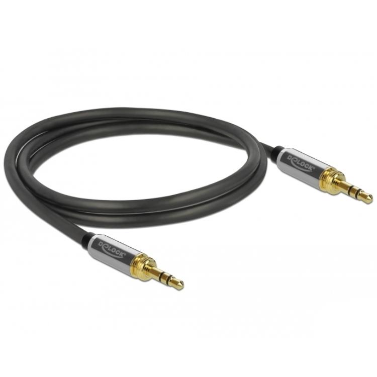 Delock Jackkabel 3,5 mm 3-polig Stekker op Stekker met schroefvergrendeling - Delock
