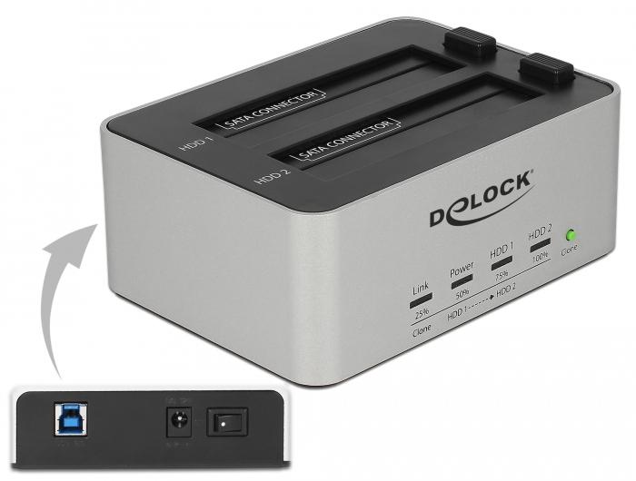 Delock Usb 30 Dual Dockingstation Fur 2 X Sata Hdd Ssd Mit Klon Fu delock kopen in de aanbieding Delock Usb 30 Dual Dockingstation Fur 2 X Sata Hdd Ssd Mit Klon Fu delock kopen in de aanbieding