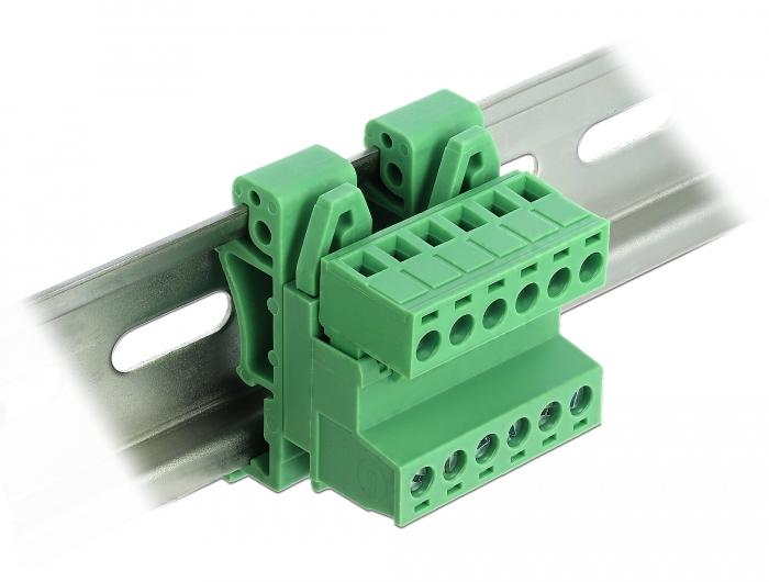 Delock Terminalblock Set Fur Hutschienen 6 Pin Mit Rastermaa 508 Mm delock kopen in de aanbieding