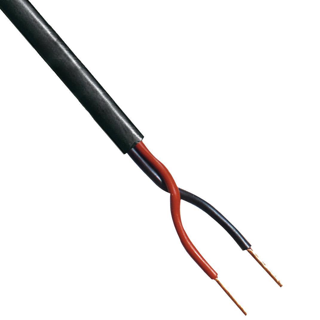 Baffle tand Trouwens Luidspreker kabel - Per meter - Aderdoorsnede: 0.35 mm² - Merk: Tasker -  C128, Type: OFC (99,99% Koper), Mantel: Polyethyleen - Zwart, Buiten  diameter: 6 mm, Aderdoorsnede: 2 x 0.35 mm², Per meter (max. 100).