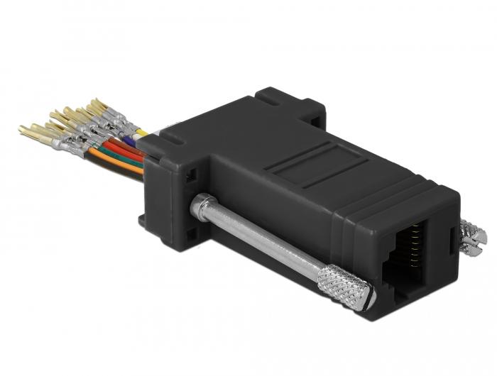 Delock Adapter Sub-D 9 Pin Vrouwelijk naar RJ45 Vrouwelijk Montageset - Delock