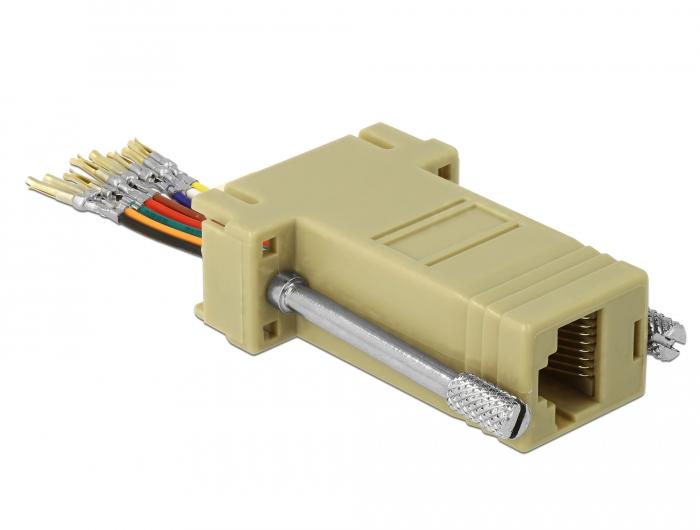 Delock Adapter Sub-D 9 Pin Vrouwelijk naar RJ45 Vrouwelijk Montageset - Delock