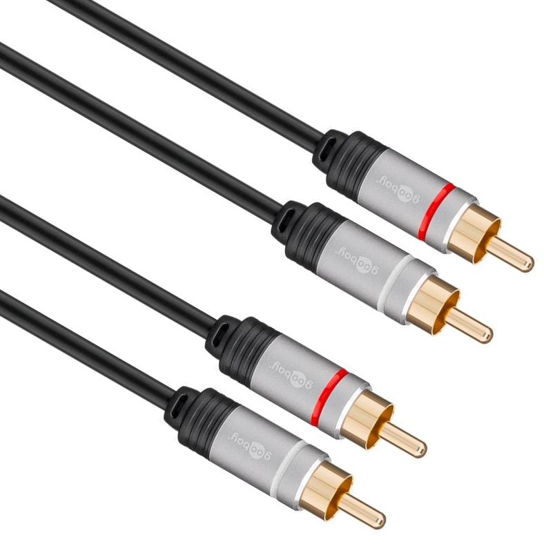Stereo cinch audio connection cable 2 RCA male (audio left/right) > 2 R - Goobay
