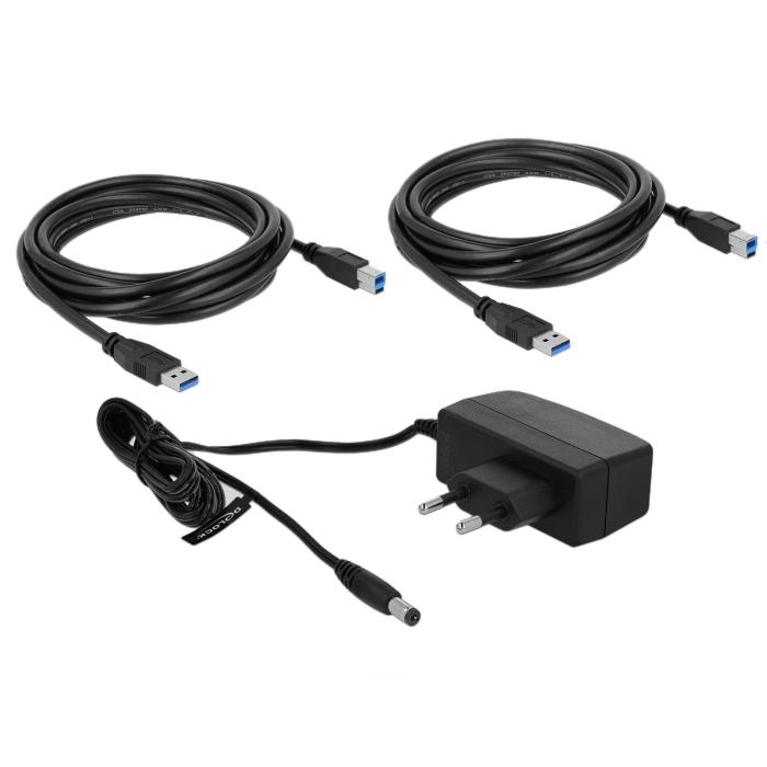 UGREEN USB Switch 2PC with 1xUSB C Port and 3xUSB A Ports, 2 in 4 out USB 3.0 switcher aluminum housing with desktop controller 2 USB A auf A Kabeln