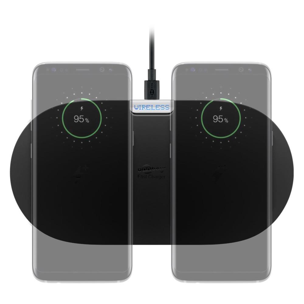 pleegouders diep hoek Duo QI lader - 2.000 mA - Draadloze oplader voor smartphone - Zwart, Extra:  Fast charging - 10W, Aansluiting 1: USB C female, Laadstroom: 2.000 mA.
