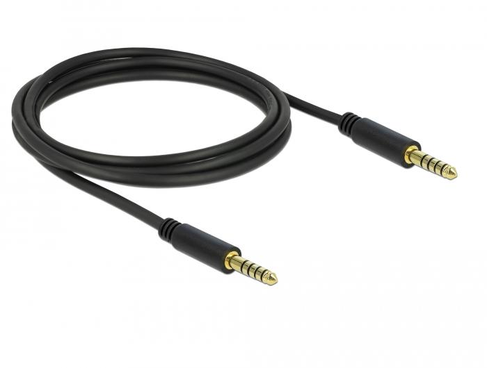 Delock Jackkabel 4,4 mm 5-pins Stekker op Stekker 2 m zwart - Delock