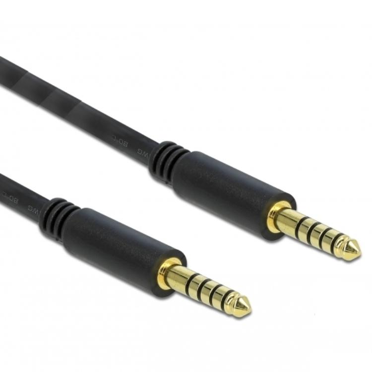 Delock Jackkabel 4,4 mm 5-polig Stekker op Stekker 1 m zwart - Delock