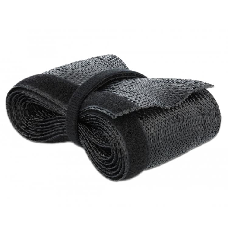 Delock Geflochten slang met klittenbandsluiting 2 m x 32 mm zwart - Delock