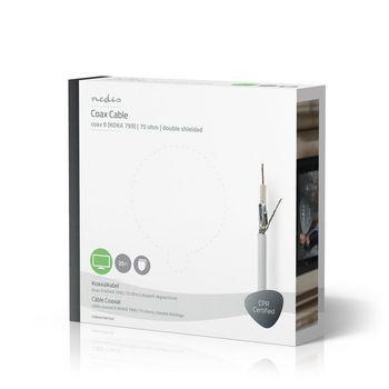 Coaxkabel Coax 9 (KOKA 799) 25,0 m Giftbox Wit - Nedis