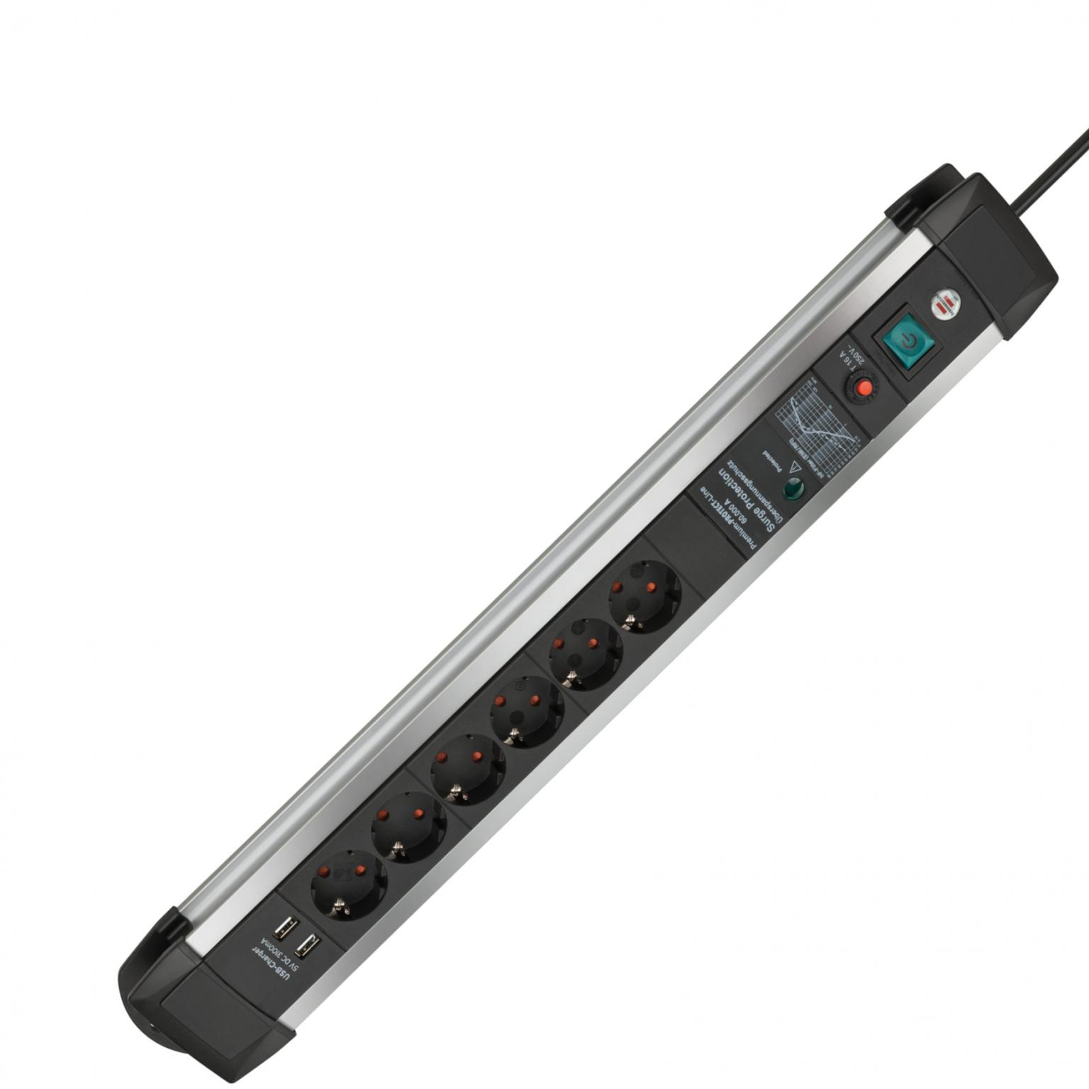 Stekkerdoos - 6-voudig - USB - Brennenstuhl
