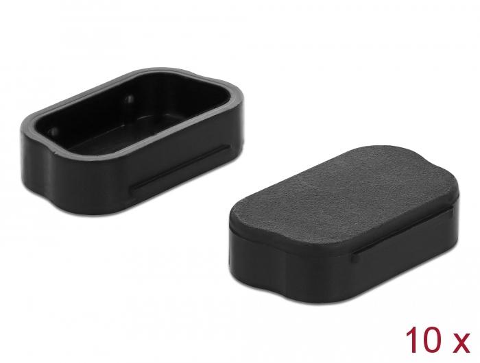 Delock stofkappen voor Sub-D 9 / Sub-D 15 connector 10 stuks zwart - Delock