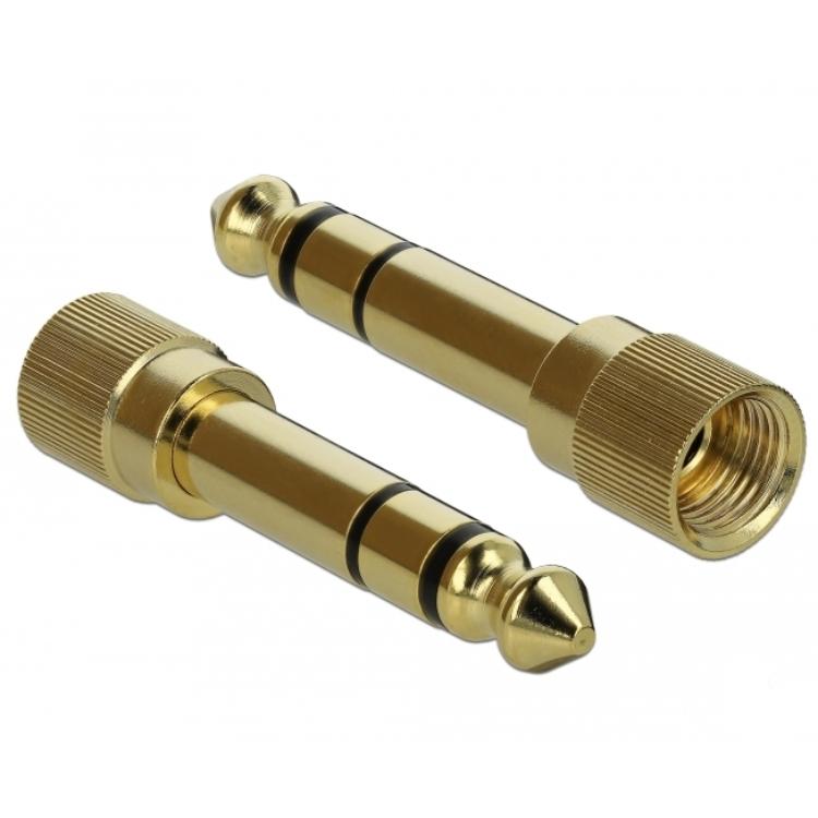 Delock Spiralkabel 3.5mm 3-polige jackplug op jackplug met schroef - Delock
